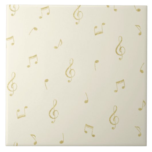 Gold Musiknoten Fliese (Vorderseite)