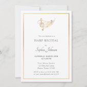 Gold Musiknoten Konzert Erwägung Einladung (Vorderseite)