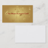Gold Musiknotens Visitenkarten Visitenkarte (Vorne/Hinten)