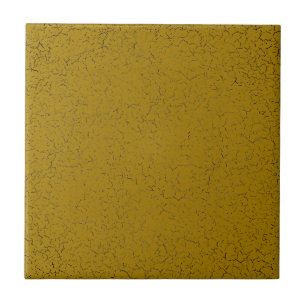 Gold Mustard Crackle Glaze Solid Colour Tile Fliese