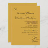 Gold Mustard Elegant Chic Calligraphy Wedding Einladung (Vorne/Hinten)