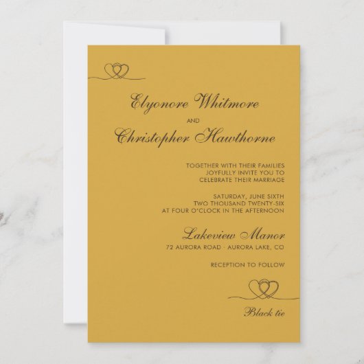 Gold Mustard Modern Chic Mix and Match Wedding Einladung (Vorderseite)