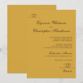 Gold Mustard Modern Chic Mix and Match Wedding Einladung (Vorne/Hinten)