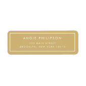 Gold Mustard Yellow Modern Return Address Label (Vorne)