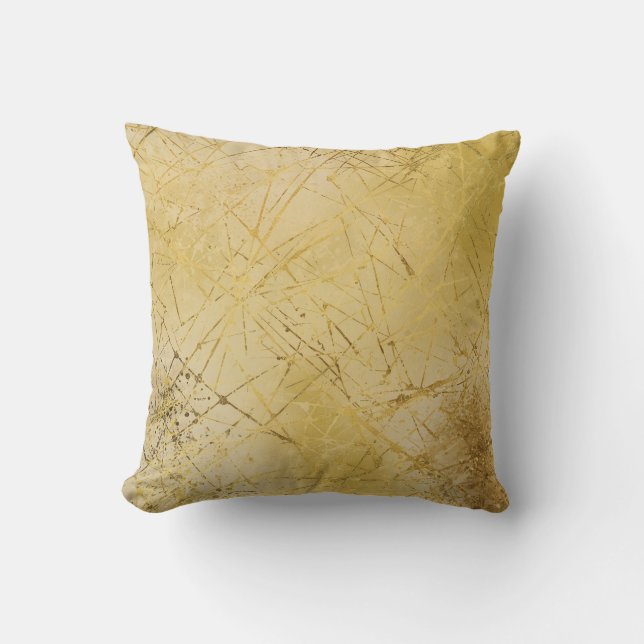 Gold Mustard Yellow Pattern, Modern, Luxury Kissen (Vorderseite)