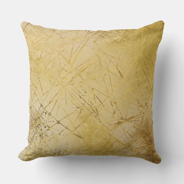 Gold Mustard Yellow Pattern, Modern, Luxury Kissen (Vorderseite)