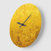 GOLD-Muster / Blattgold Große Wanduhr (Winkel)