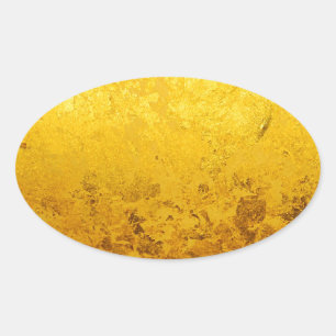 GOLD-Muster / Blattgold Ovaler Aufkleber