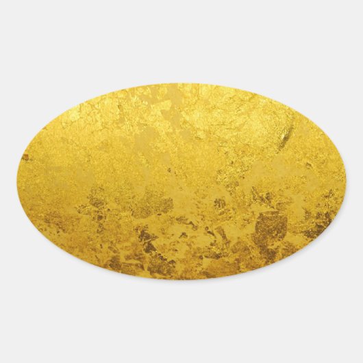 GOLD-Muster / Blattgold Ovaler Aufkleber (Vorderseite)
