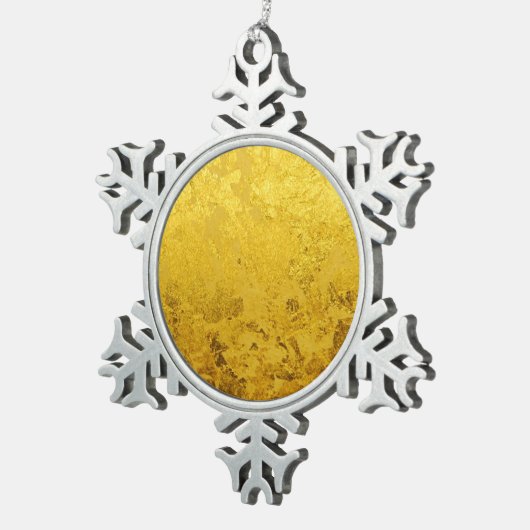 GOLD-Muster / Blattgold Schneeflocken Zinn-Ornament (Rechts)