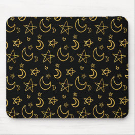 Gold Muster für Monde und Stars Mousepad