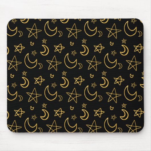 Gold Muster für Monde und Stars Mousepad (Vorne)