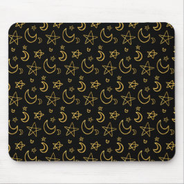 Gold Muster für Monde und Stars Mousepad
