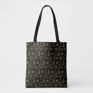 Gold Muster für Monde und Stars Tasche