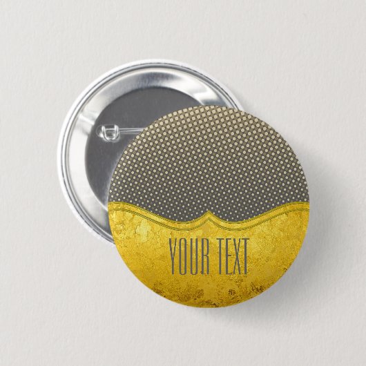 GOLD-Muster / Goldblatt + Foto & Text Button (Vorne & Hinten)