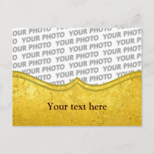 GOLD-Muster / Goldblatt + Foto & Text Postkarte