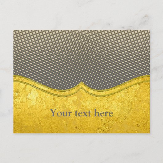 GOLD-Muster / Goldblatt + Foto & Text Postkarte (Vorderseite)