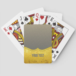 GOLD-Muster / Goldblatt + Foto & Text Spielkarten