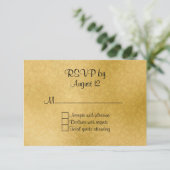 Gold Muster Wedding RSVP Card (Stehend Vorderseite)