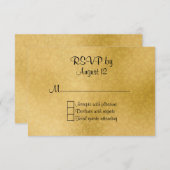 Gold Muster Wedding RSVP Card (Vorne/Hinten)