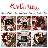 Gold My Sweet Heart Black Valentine Postkarte