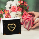 Gold My Sweet Heart Black Valentine Postkarte