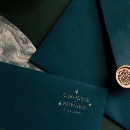 Gold Mystical Stars Name  Wedding  Gummistempel