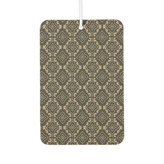 Gold n Brown Geometric Pattern / Indische Printwer Autolufterfrischer (Vorderseite)