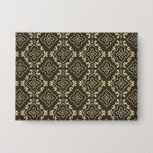 Gold n Brown Geometric Pattern / Indische Printwer Button (Vorderseite)