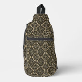 Gold n Brown Geometric Pattern / Indische Printwer Crossbody Bag (Vorderseite)