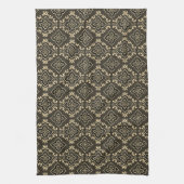 Gold n Brown Geometric Pattern / Indische Printwer Geschirrtuch (Vertikal)