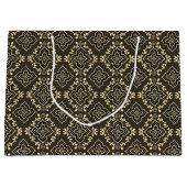 Gold n Brown Geometric Pattern / Indische Printwer Große Geschenktüte (Vorderseite)