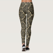 Gold n Brown Geometric Pattern / Indische Printwer Leggings (Rückseite)