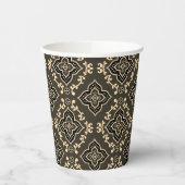 Gold n Brown Geometric Pattern / Indische Printwer Pappbecher (Links)