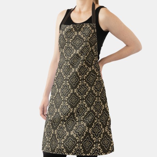 Gold n Brown Geometric Pattern / Indische Printwer Schürze (InSitu)