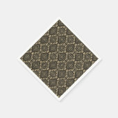 Gold n Brown Geometric Pattern / Indische Printwer Serviette (Ecke)