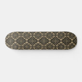 Gold n Brown Geometric Pattern / Indische Printwer Skateboard (Horizontal)