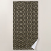 Gold n Brown Geometric Pattern / Indische Printwer Strandtuch (Vorderseite)