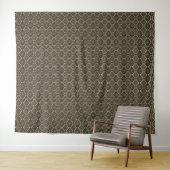 Gold n Brown Geometric Pattern / Indische Printwer Wandteppich (Beispiel (Horizontal))