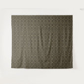 Gold n Brown Geometric Pattern / Indische Printwer Wandteppich (Vorderseite (Horizontal))