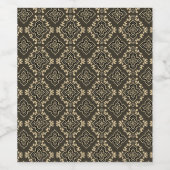 Gold n Brown Geometric Pattern / Indische Printwer Weinetikett (Einzelnes Label)