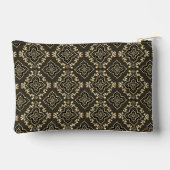 Gold n Brown Geometric Pattern / Indische Printwer Zubehörtasche (Rückseite)