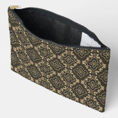 Gold n Brown Geometric Pattern / Indische Printwer Zubehörtasche (Offen)