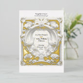 Gold 'n Fauna Motif Atelier Wedding Folieneinladung (Stehend vorne)