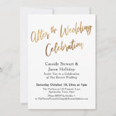 Gold nach der Hochzeitsfeier, Bokeh Black Einladung (Vorderseite)