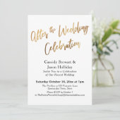 Gold nach der Hochzeitsfeier, Bokeh Black Einladung (Stehend Vorderseite)