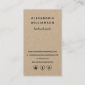 Gold-Nadel und Thread | Vertikale Kraft Visitenkarte (Rückseite)