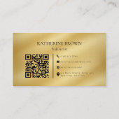 Gold-Nageldesigner-QR-Code für Profis Visitenkarte (Rückseite)