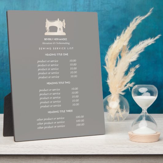 Gold Nähmaschine Seamress Grau Preis Fotoplatte (Seite)