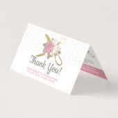 Gold Nähschere & Shabby Chic Danke Karte (Vorderseite)